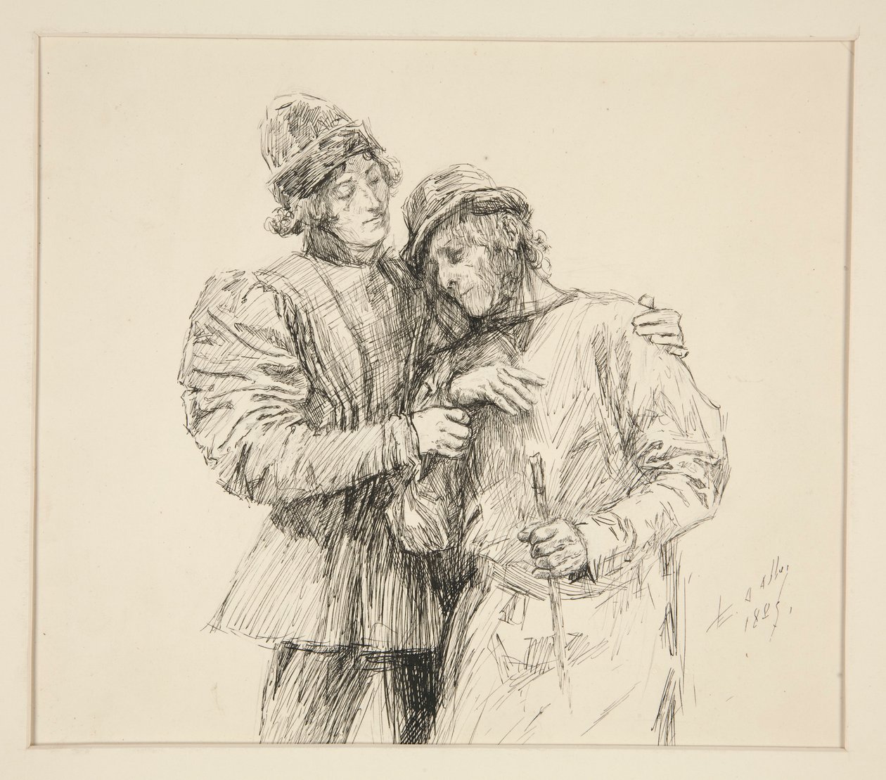 Orlando e Adamo, illustrazione per Atto II, Scena IV, Come vi piace da Edwin Austin Abbey