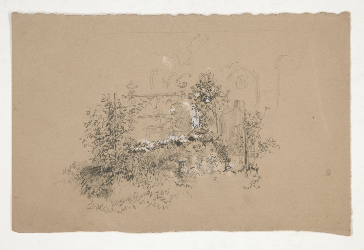 Giardino invaso(?) cimitero(?) da Edwin Austin Abbey