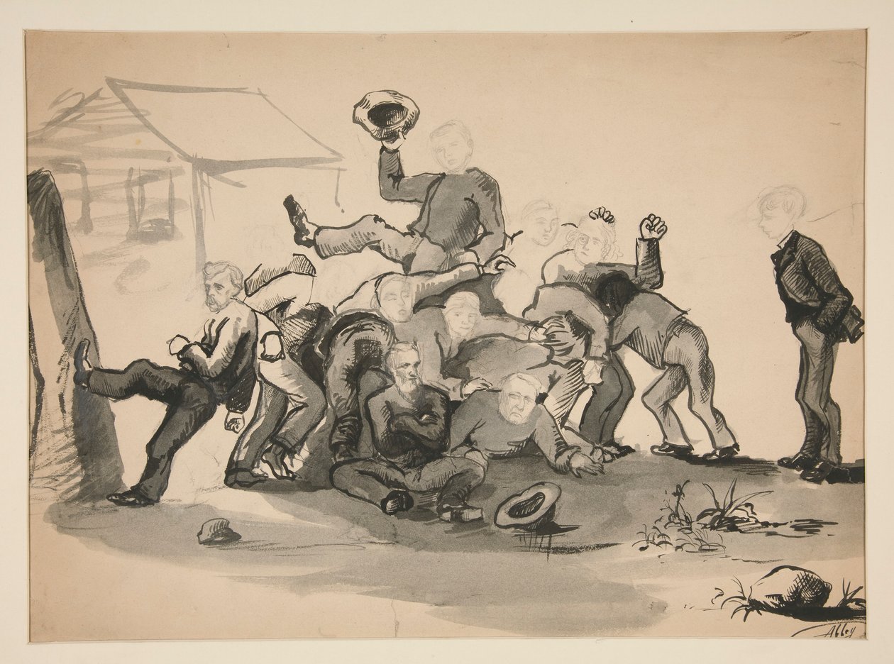 Mucchio di uomini: caricatura da Edwin Austin Abbey