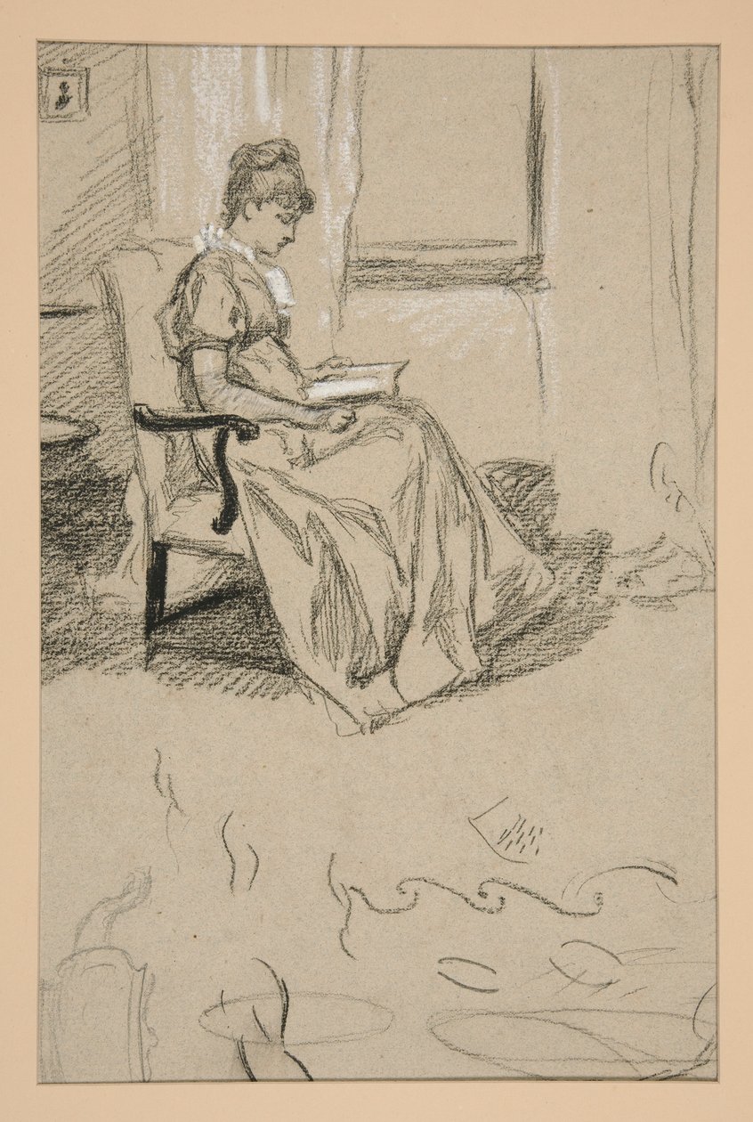 Ritratto di Mrs. Abbey, che legge da Edwin Austin Abbey