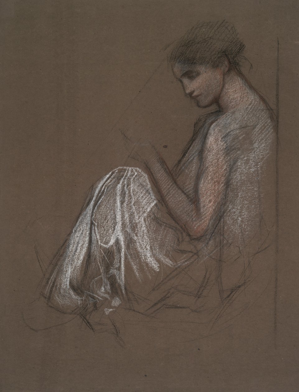 Figura femminile seduta da Edwin Austin Abbey