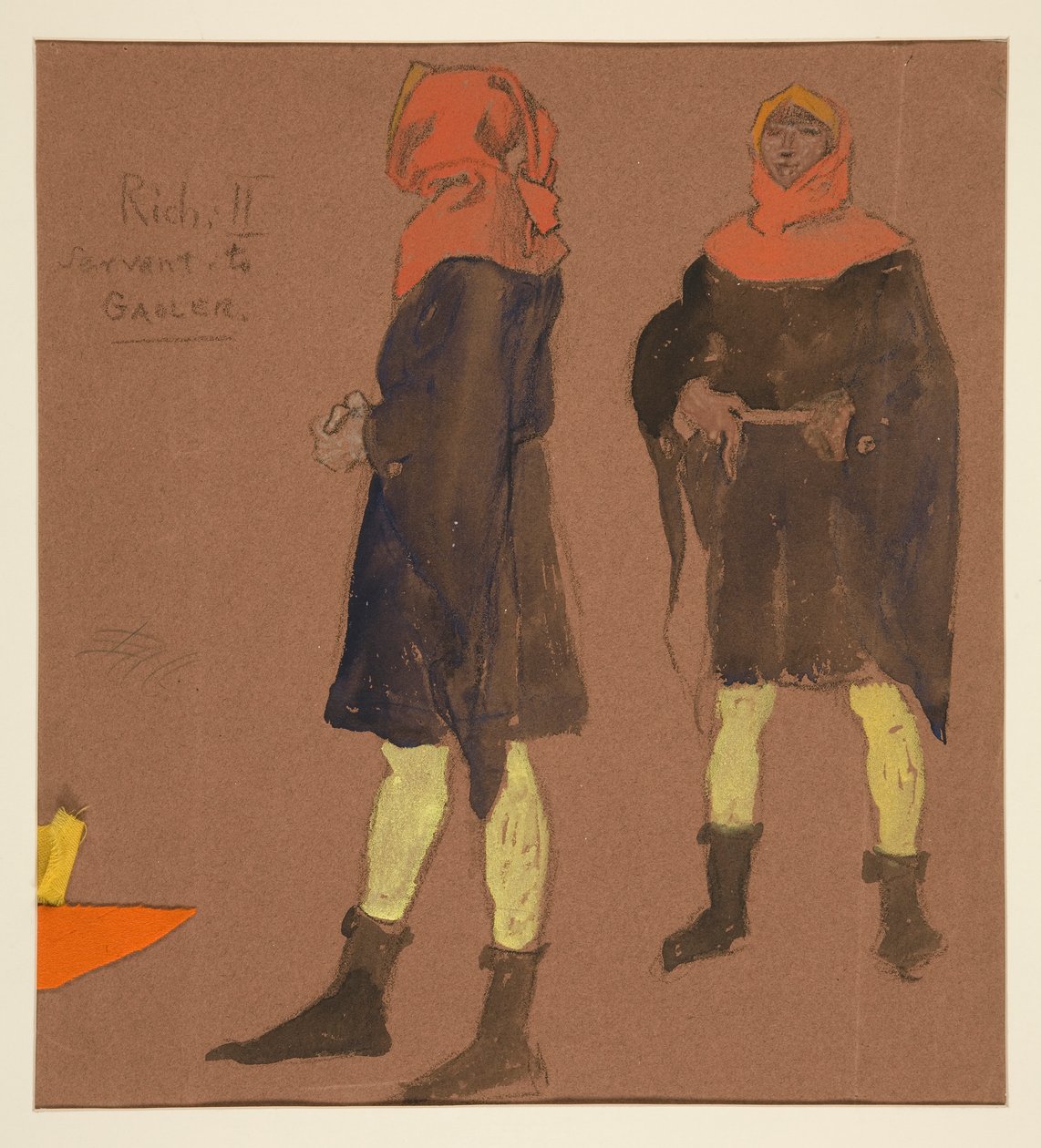 Sewart al Carceriere, bozzetto di costume per Re Riccardo II da Edwin Austin Abbey