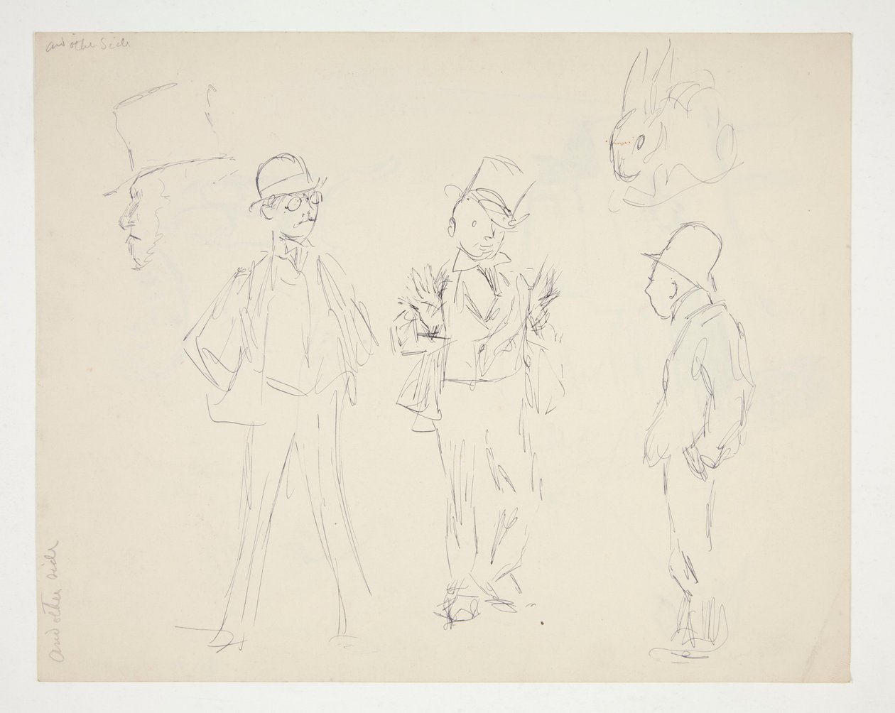 Foglio di schizzi di figure da Edwin Austin Abbey