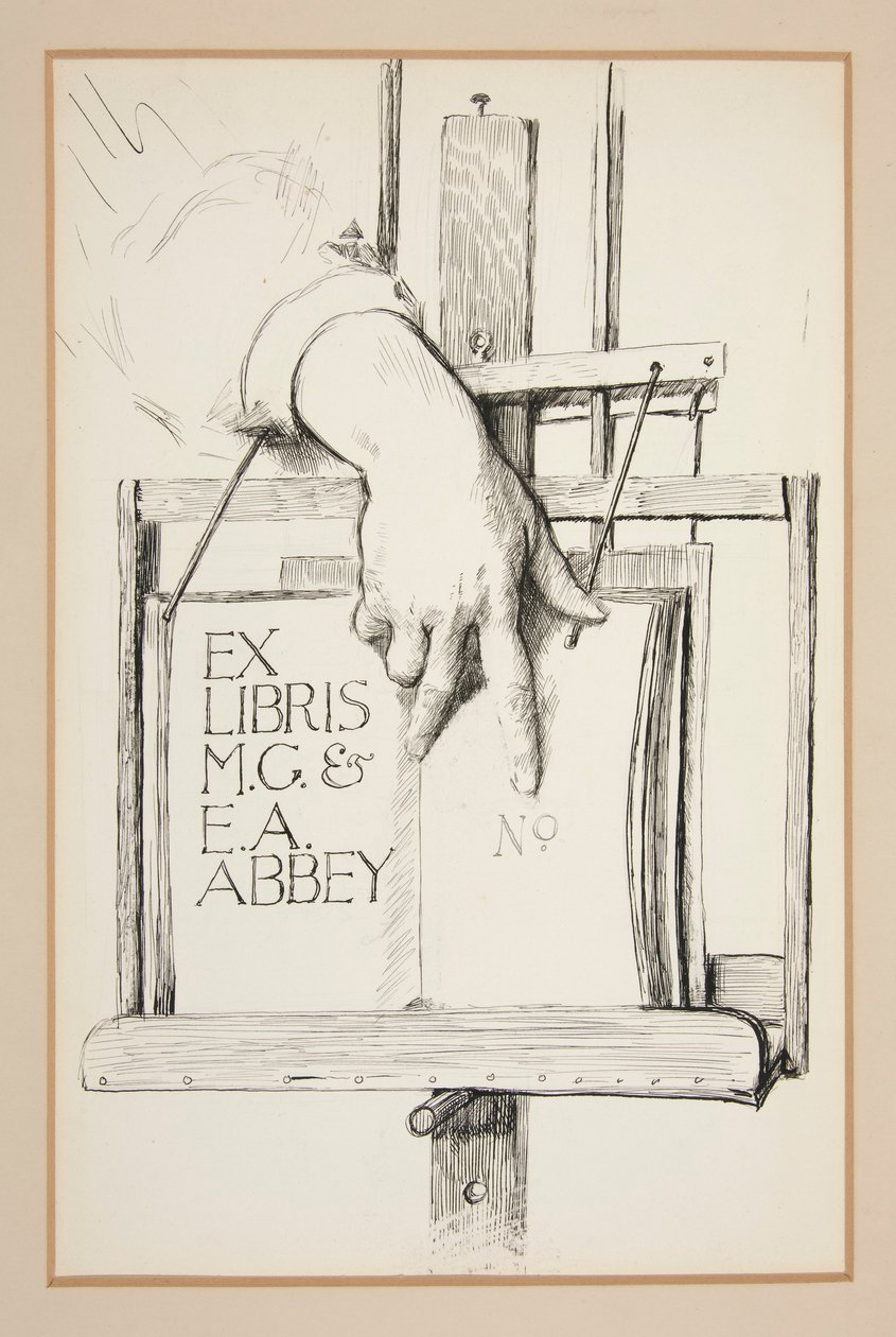 Schizzo per Ex Libris: M.G. & E.A. Abbey da Edwin Austin Abbey