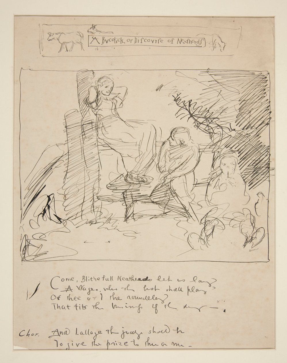 Schizzo per un verso da Edwin Austin Abbey
