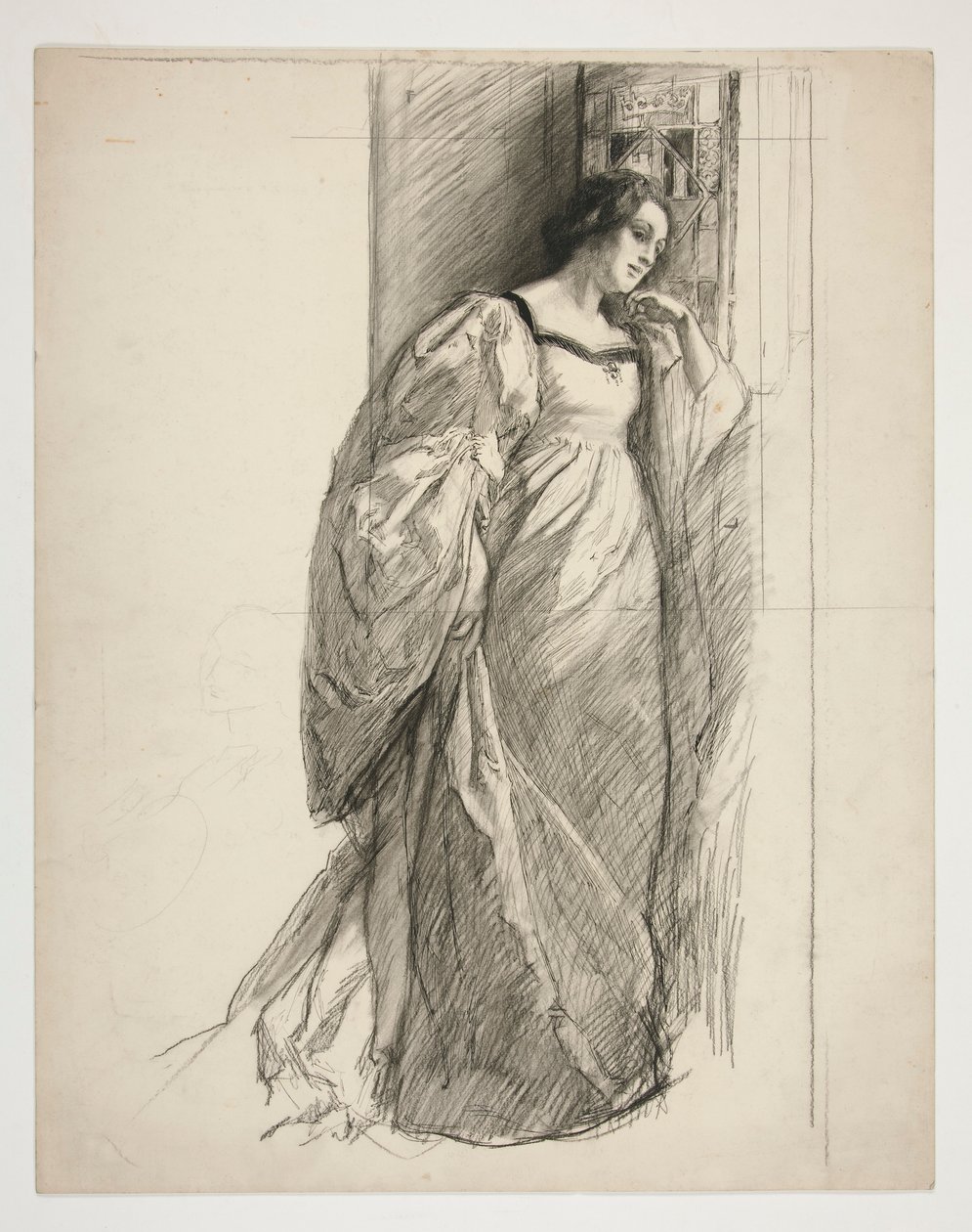 Schizzo di una signora, illustrazione per da Edwin Austin Abbey