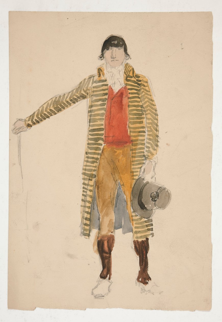 Schizzo di un uomo - studio di costume per La Tosca(?) da Edwin Austin Abbey