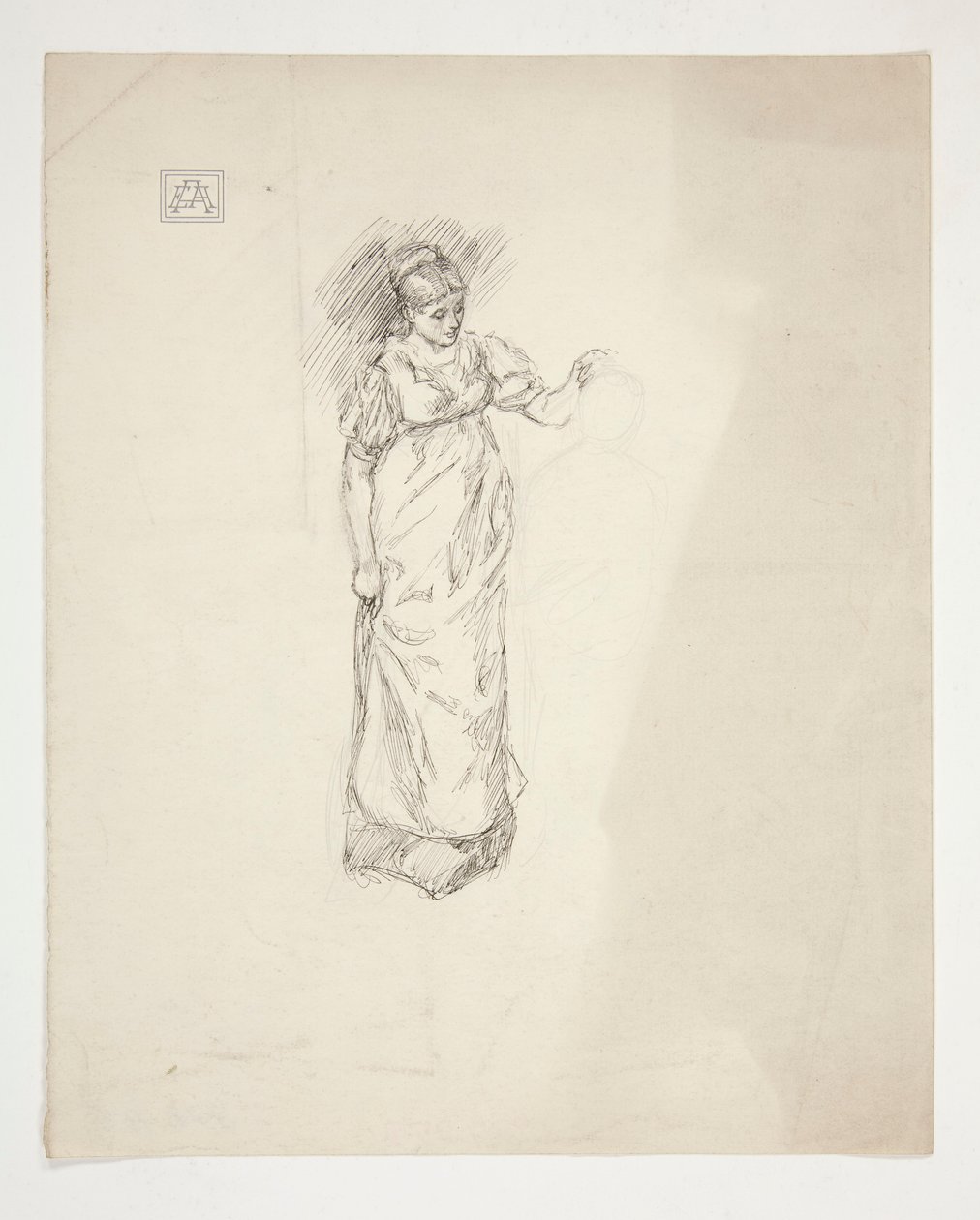 Schizzo di una donna - illustrazione non identificata da Edwin Austin Abbey