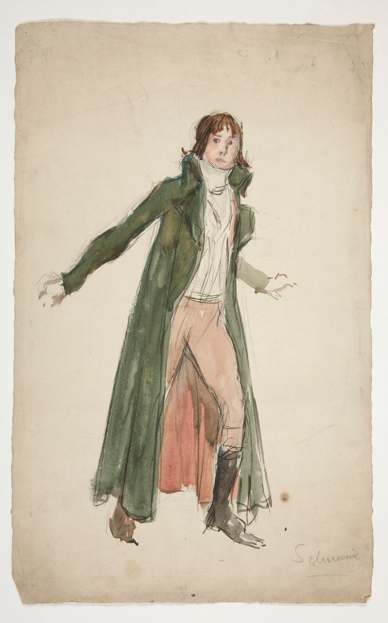 Schizzo di un giovane uomo - studio per illustrazione di una commedia? da Edwin Austin Abbey