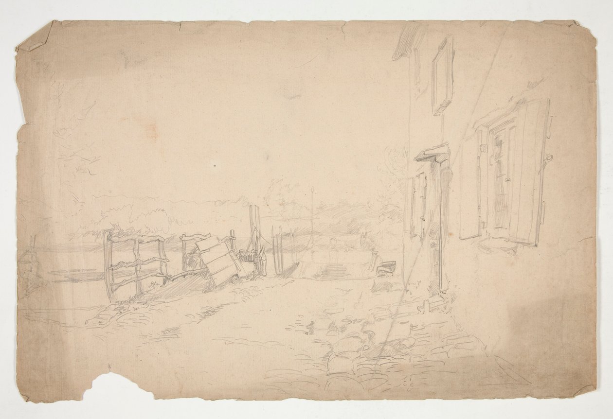 Schizzo di un esterno di una casa di campagna da Edwin Austin Abbey