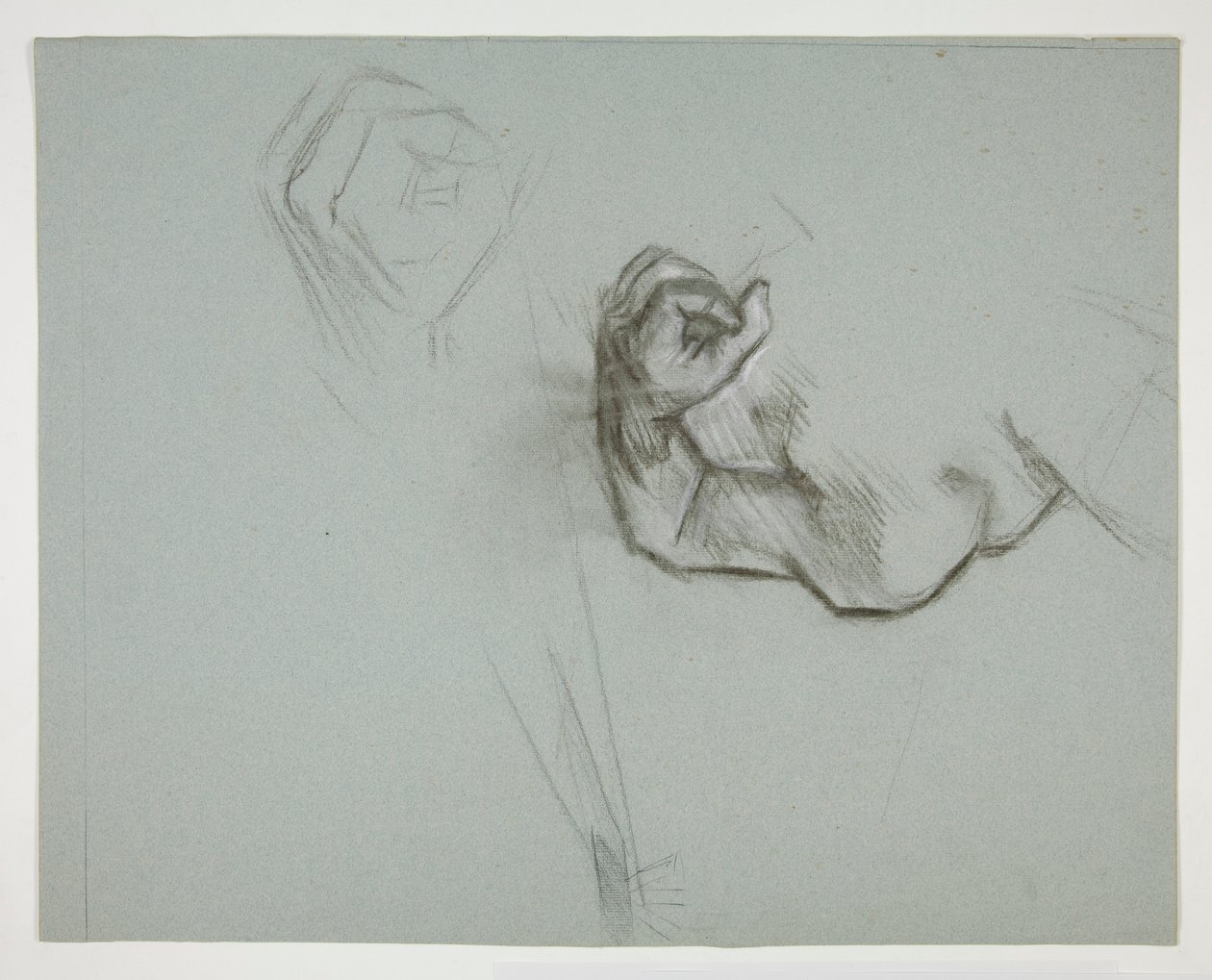 Schizzo di un torso superiore e pugno chiuso da Edwin Austin Abbey