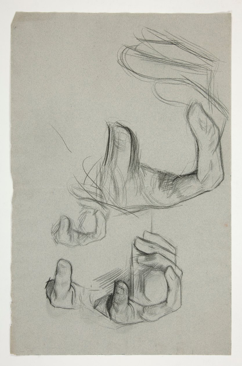 Schizzo di mano che stringe un bastone da Edwin Austin Abbey
