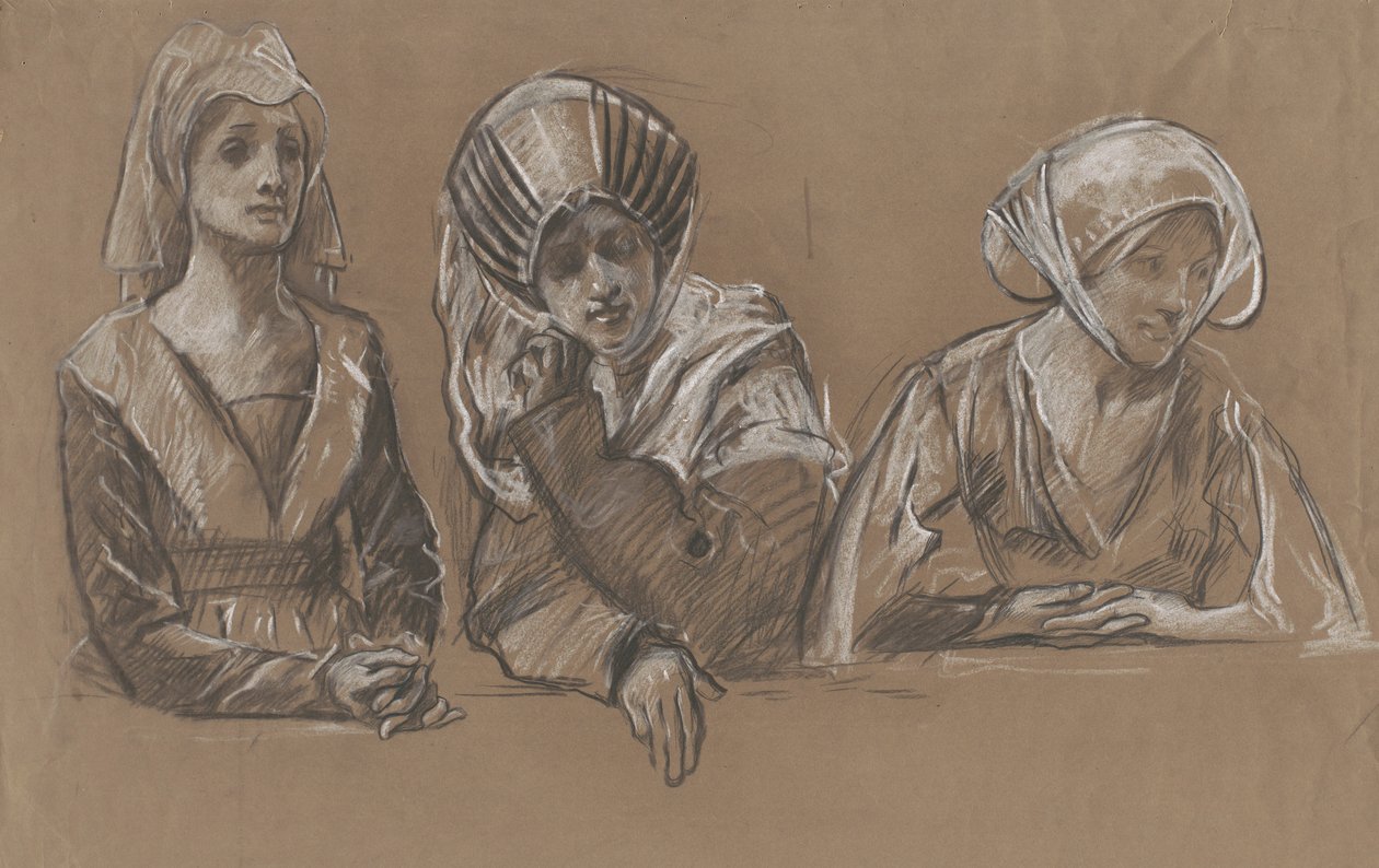 Studi di 3 donne per la Royal Exchange da Edwin Austin Abbey
