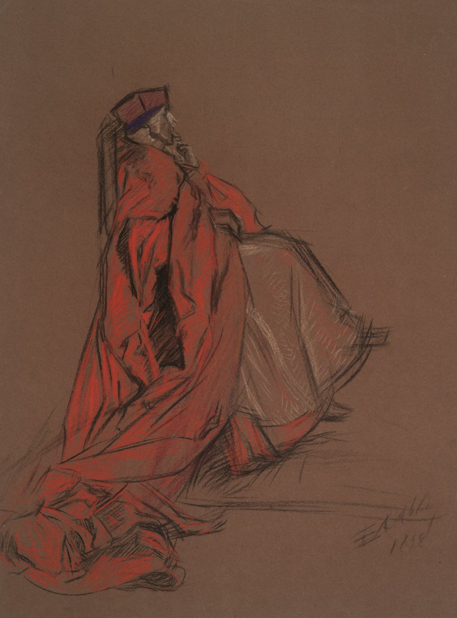 Studio per il cardinale Woolsey per il processo di Caterina da Edwin Austin Abbey