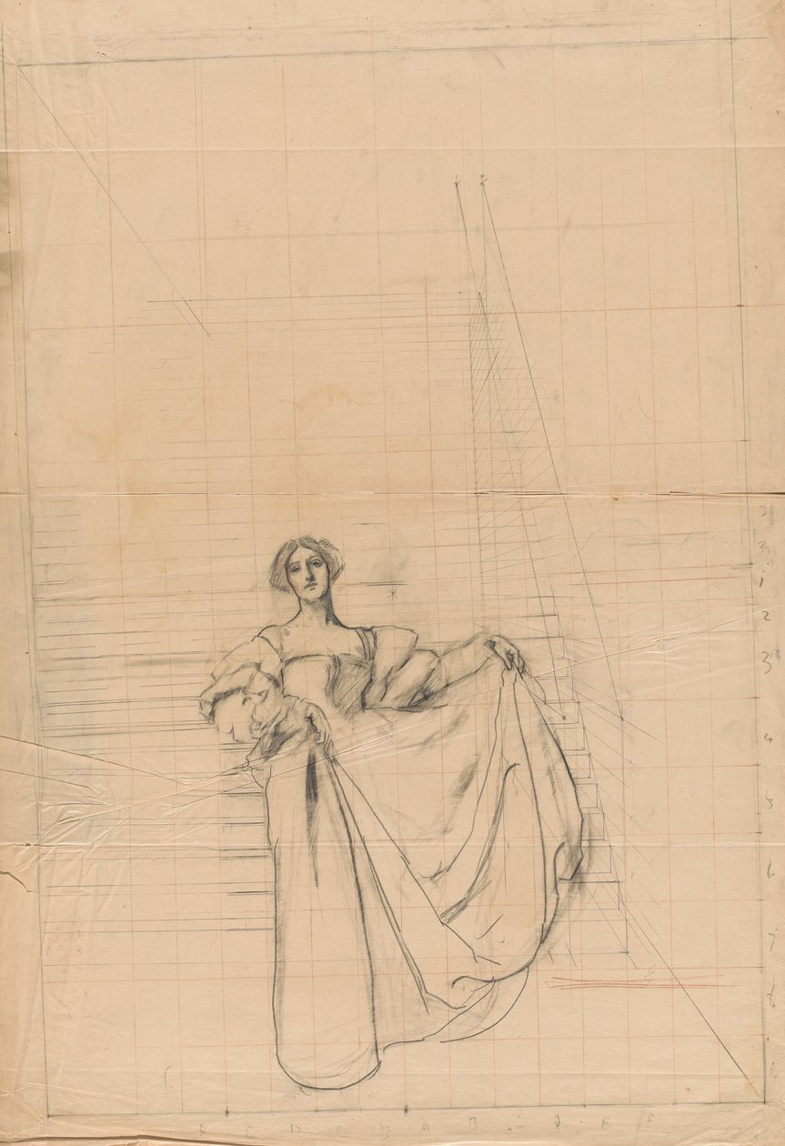 Studio per Misura per Misura: Donna in costume rinascimentale da Edwin Austin Abbey