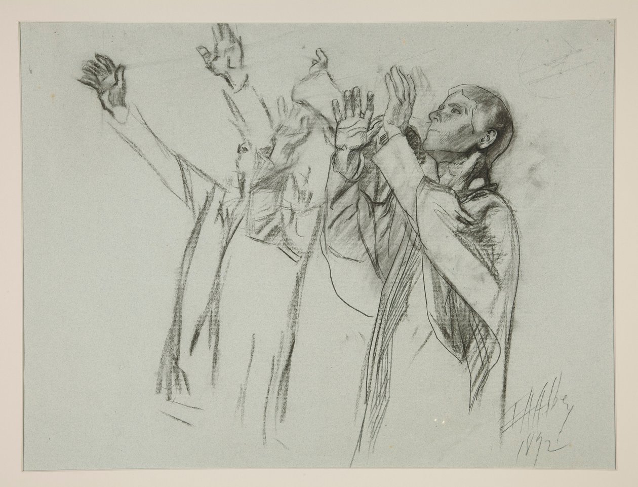 Studio per La Tavola Rotonda Arturiana e la favola del Seggio Periglioso, da La Ricerca del Santo Graal (terzo di una serie di quindici dipinti per la Biblioteca Pubblica di Boston, completato nel 1901) da Edwin Austin Abbey