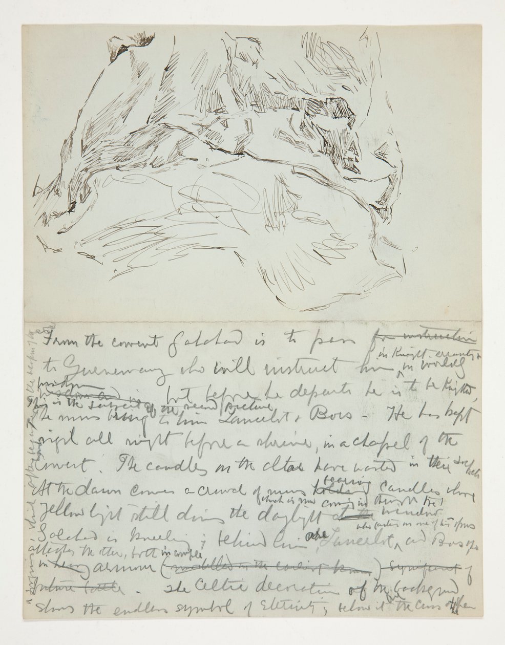 Studio per La ricerca del Santo Graal (serie di quindici dipinti per la Biblioteca Pubblica di Boston, completata nel 1901): studio di drappeggio da Edwin Austin Abbey