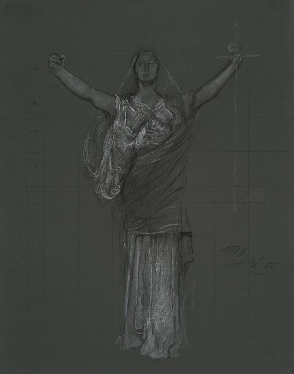 Studio per figura allegorica della Legge, tondo nella rotonda del Campidoglio dello stato della Pennsylvania, Harrisburg, 1902-1911 da Edwin Austin Abbey