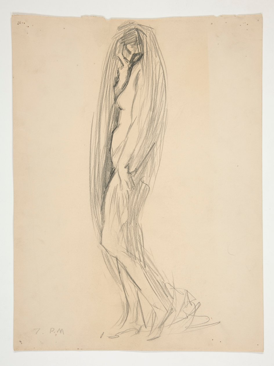 Studio per figura delle 7 pm da Edwin Austin Abbey