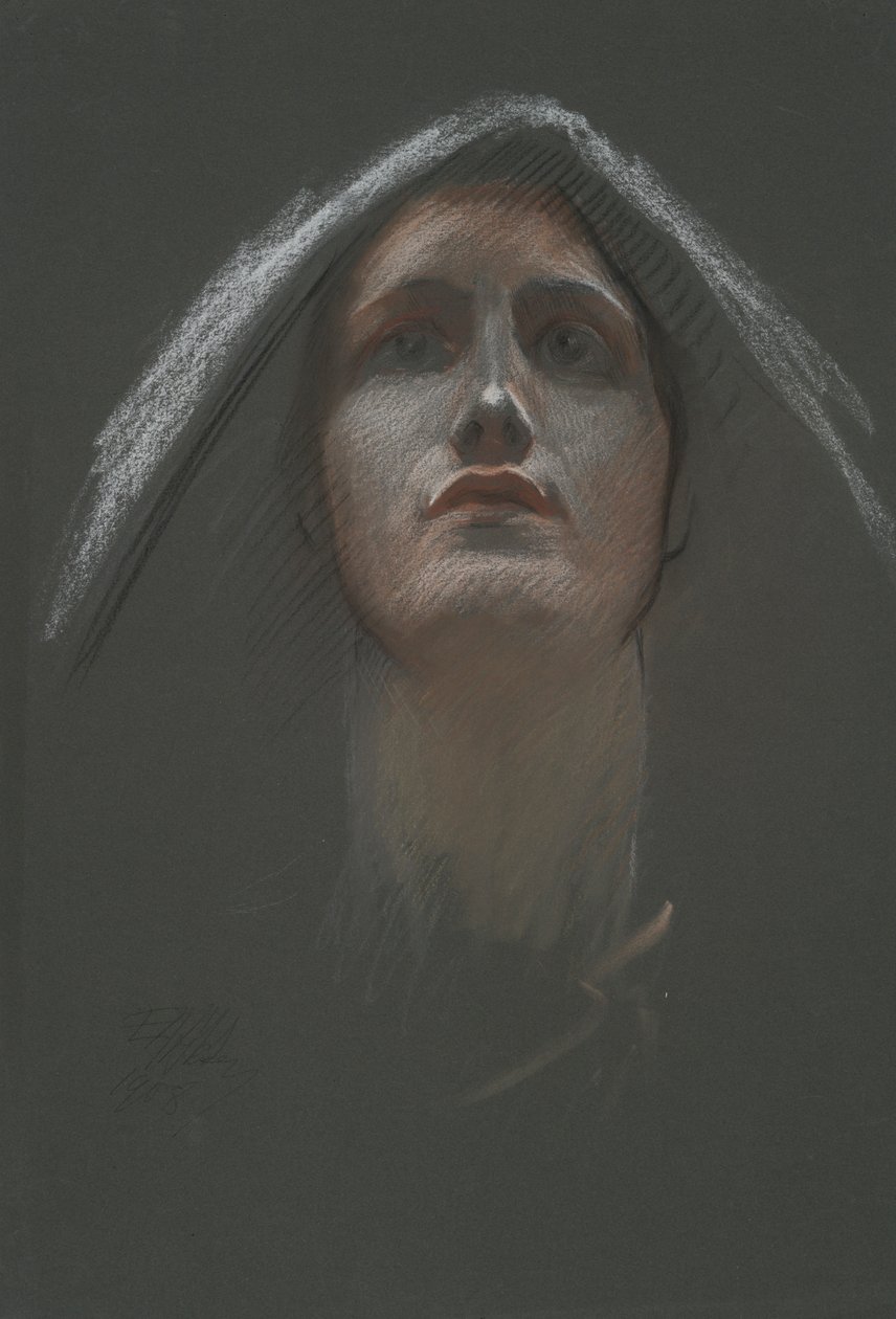 Studio per la figura della Religione nel rotunda del Campidoglio di Harrisburg, Pennsylvania, 1902-1911 da Edwin Austin Abbey