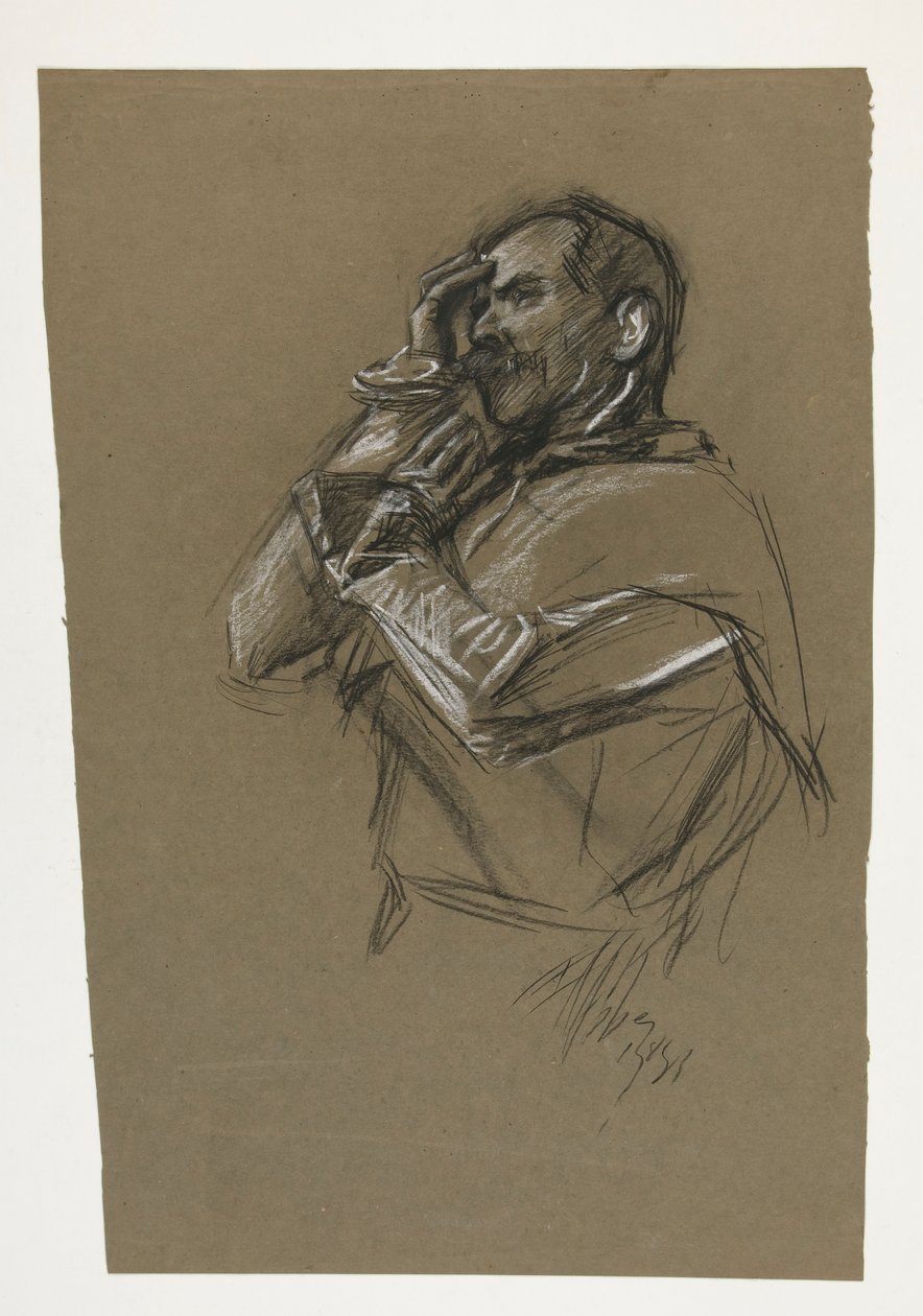 Studio per uno dei murali da La Ricerca del Santo Graal (una serie di 15 dipinti per la Biblioteca Pubblica di Boston, completata nel 1901) da Edwin Austin Abbey