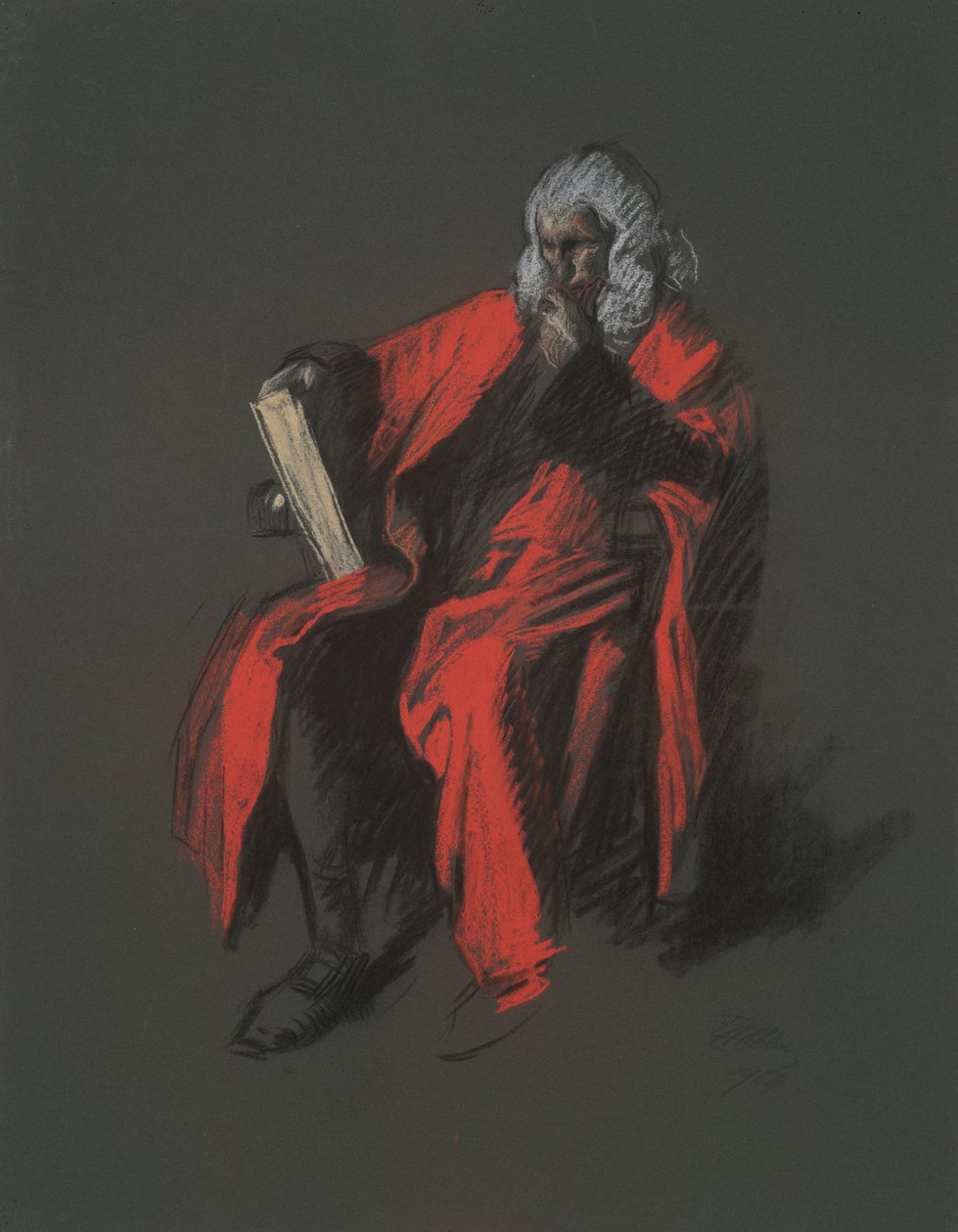 Studio per la figura del giudice capo Thomas McKean da Edwin Austin Abbey