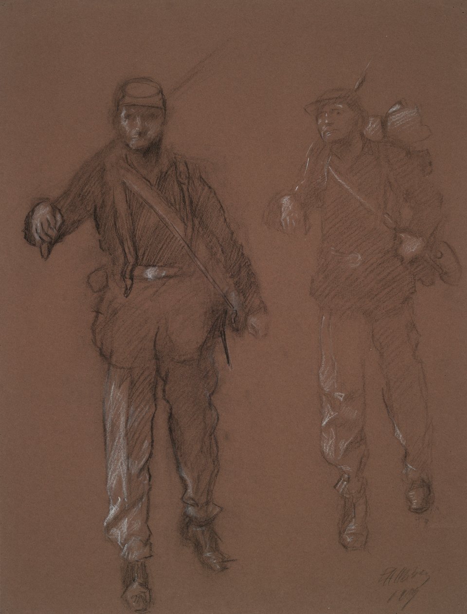 Studio per le figure di due soldati della Guerra Civile da Edwin Austin Abbey