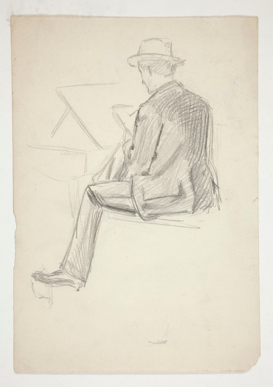 Studio di un uomo seduto, che disegna da Edwin Austin Abbey