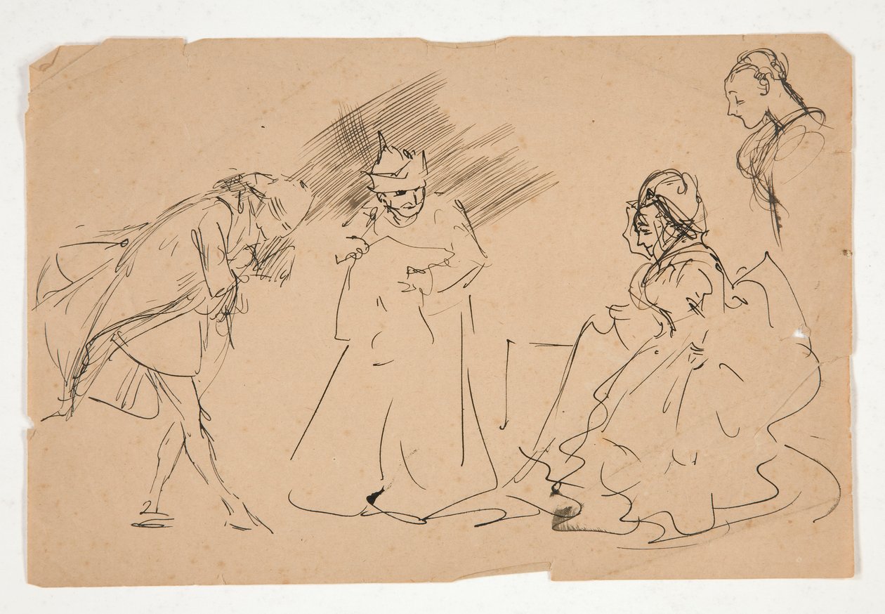Studio di una scena del XVIII secolo, possibilmente da Edwin Austin Abbey