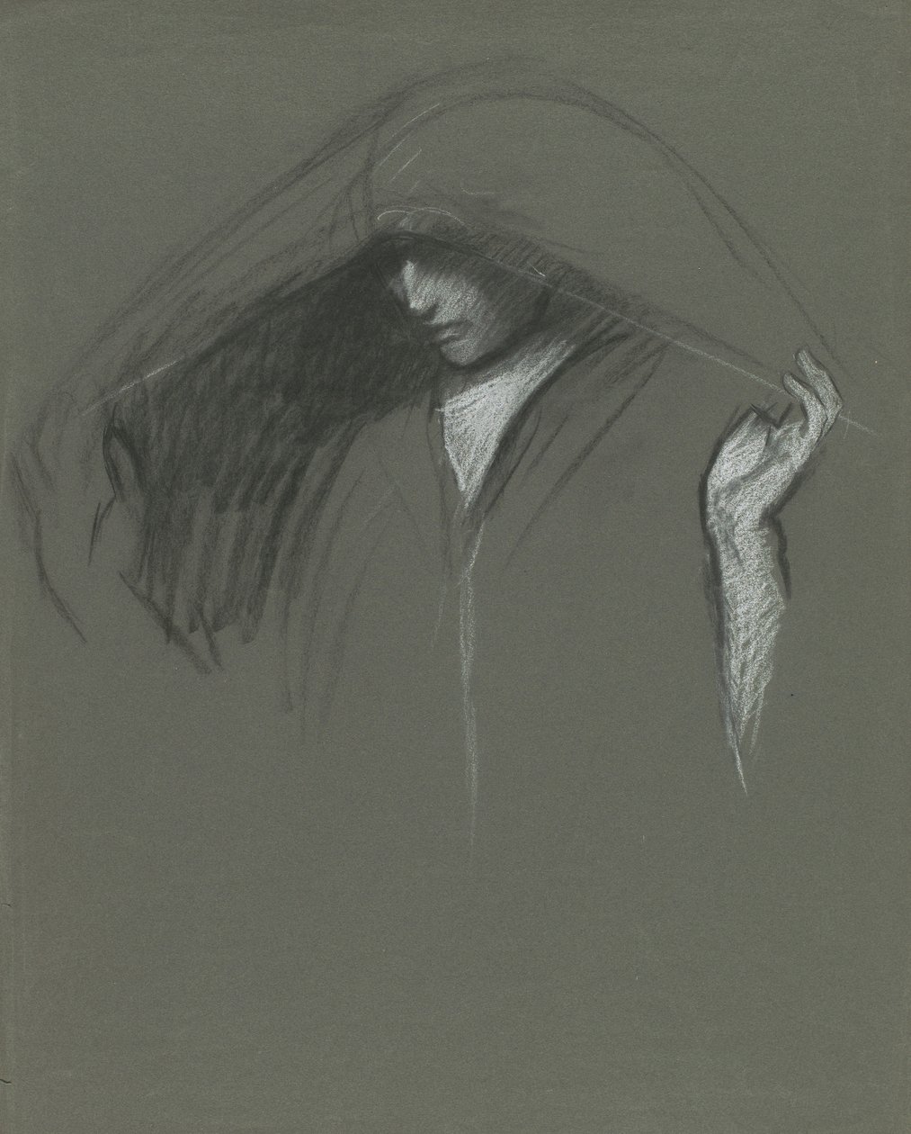 Studio di testa drappeggiata da Edwin Austin Abbey