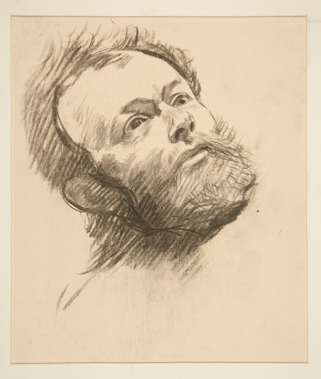 Studio della testa di un uomo barbuto per La ricerca del Santo Graal (serie di quindici dipinti per la Biblioteca Pubblica di Boston, completata nel 1901) da Edwin Austin Abbey