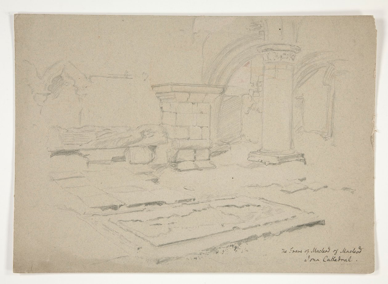 La tomba di MacLeod di MacLeod: Cattedrale di Iona da Edwin Austin Abbey
