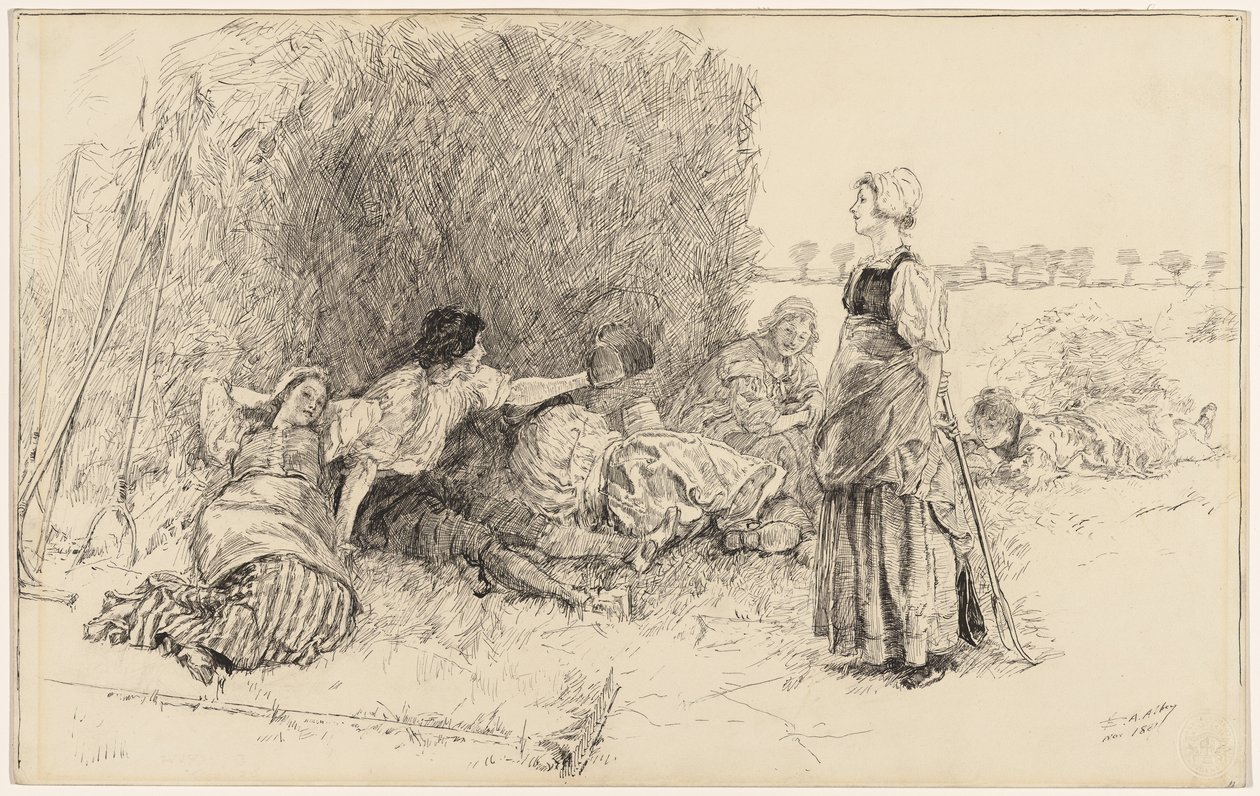 I mietitori, illustrazione per "La bottiglia di cuoio" da Edwin Austin Abbey