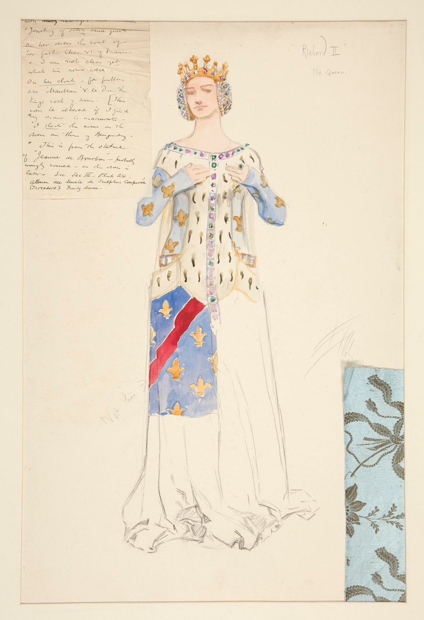 La Regina, bozzetto di costume per Re Riccardo II da Edwin Austin Abbey