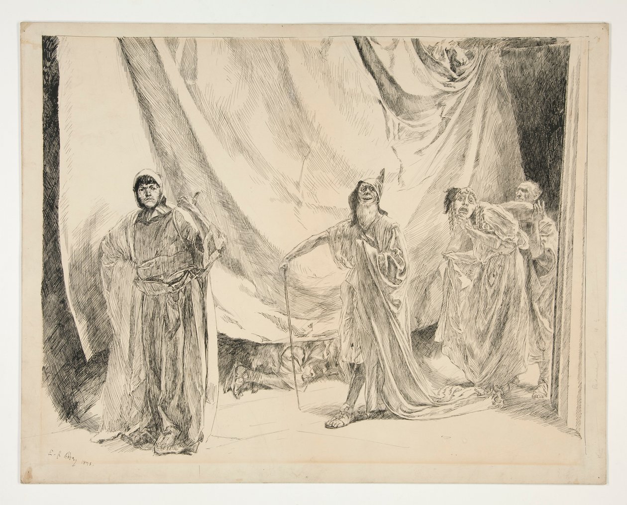 Il Rientro degli Attori, illustrazione per Atto V, Scena I, Sogno di una notte di mezza estate da Edwin Austin Abbey