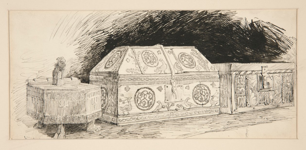 I tre scrigni, da Il mercante di Venezia da Edwin Austin Abbey