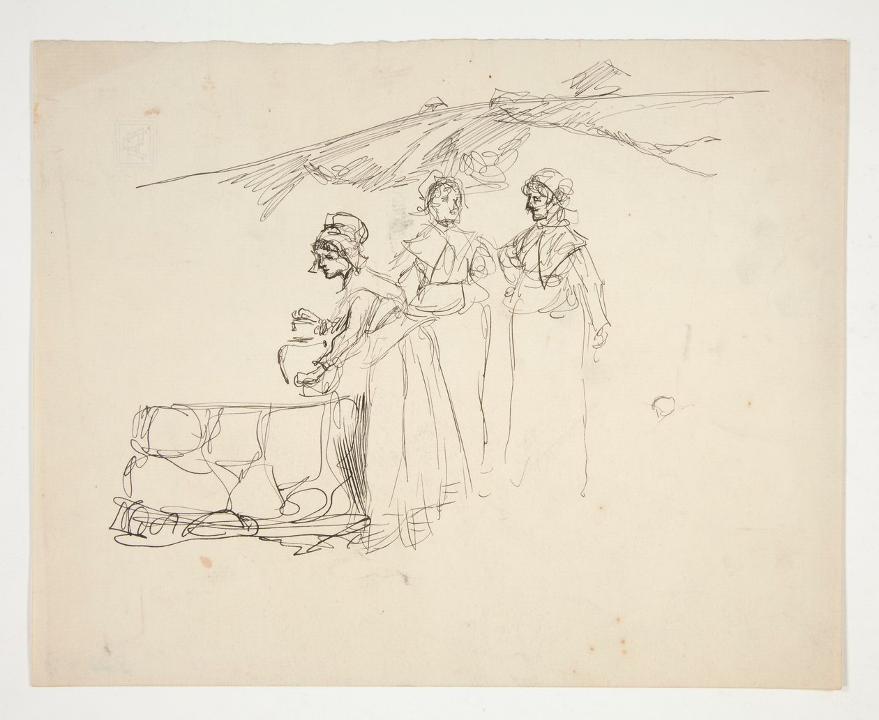 Tre donne a un pozzo - illustrazione non identificata da Edwin Austin Abbey