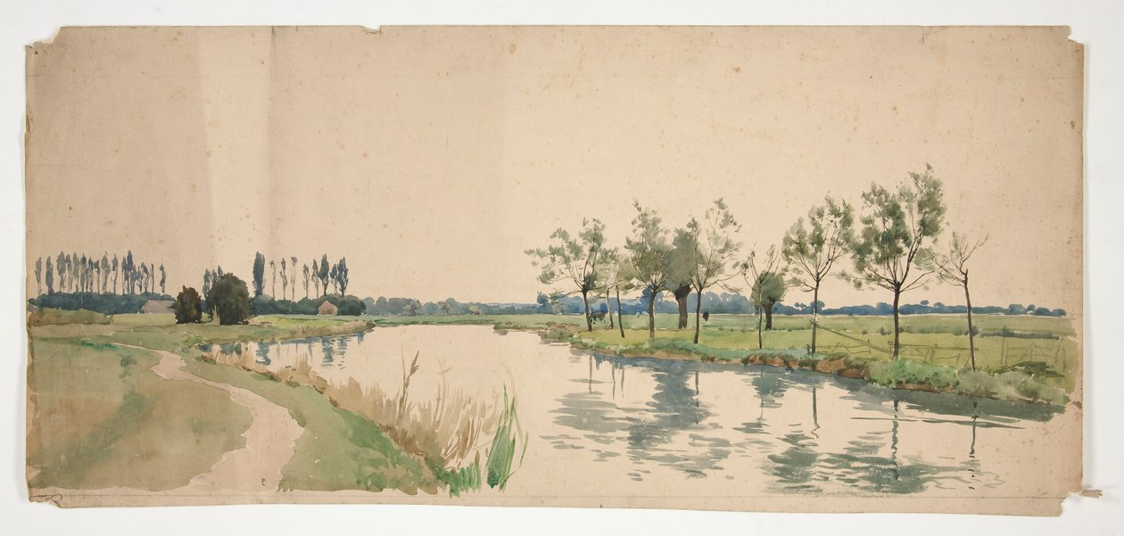 Alberi lungo una riva del fiume da Edwin Austin Abbey