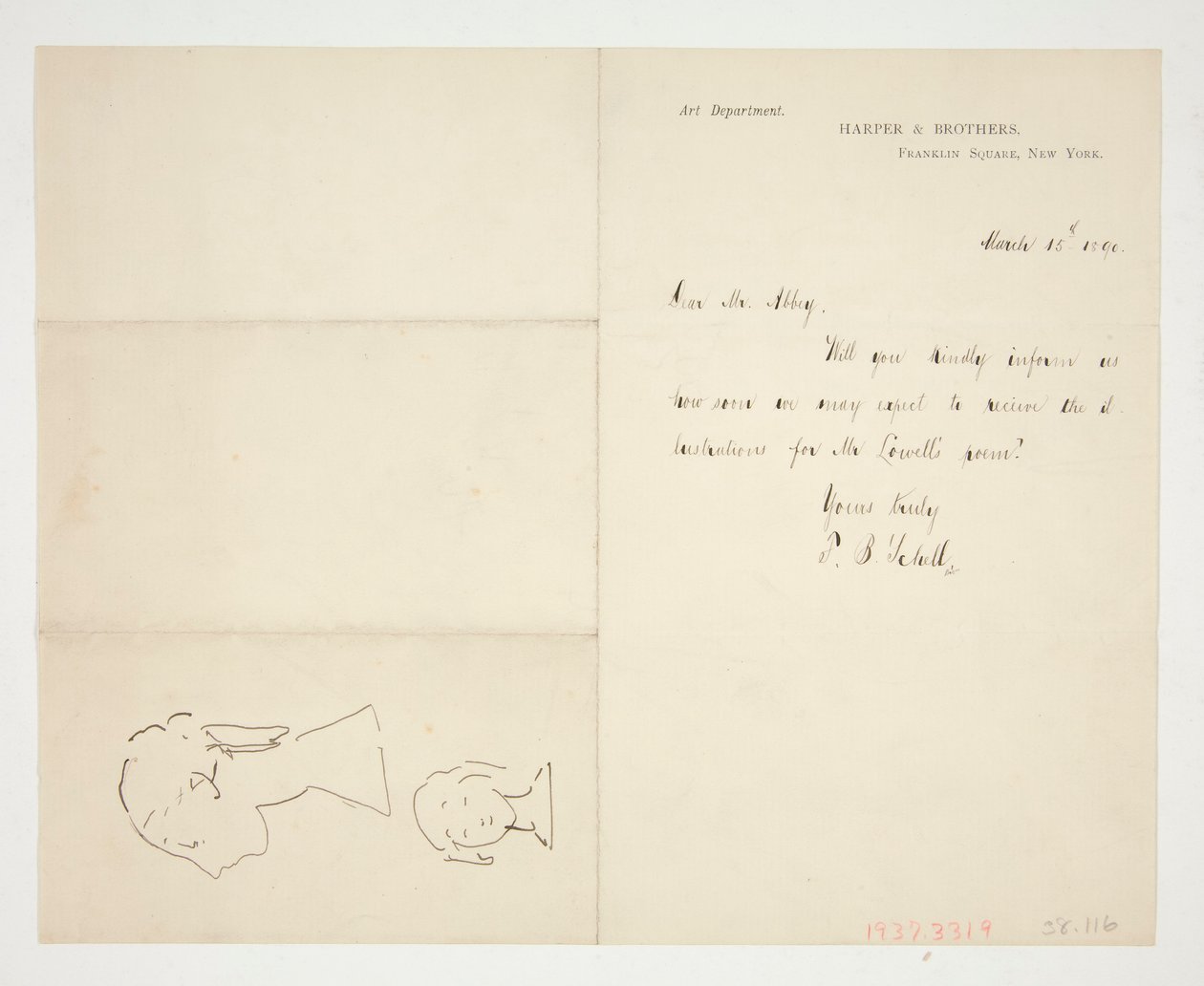 Due schizzi di un busto da Edwin Austin Abbey