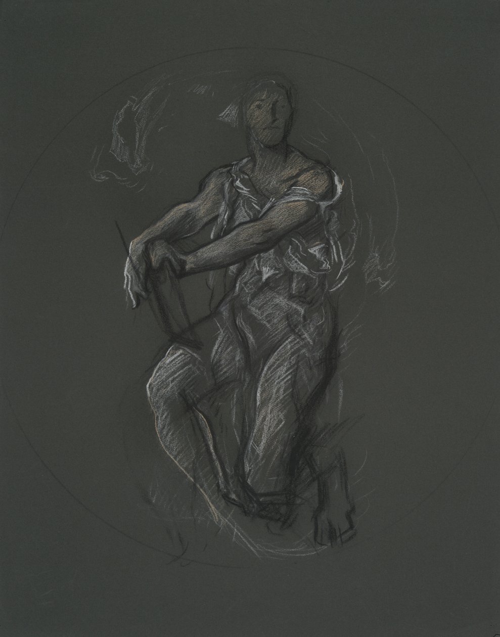 Studio di figura non identificata per progetto murale al Pennsylvania State Capitol Building, Harrisburg, 1902-1911 da Edwin Austin Abbey