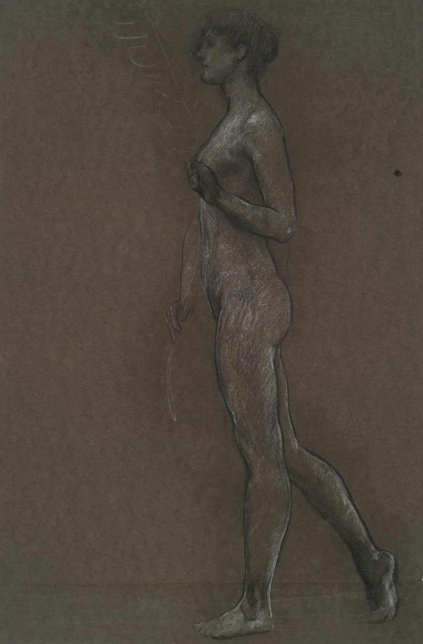 Studio di figura non identificata per progetto murale al Campidoglio dello stato della Pennsylvania, Harrisburg, 1902-1911 da Edwin Austin Abbey