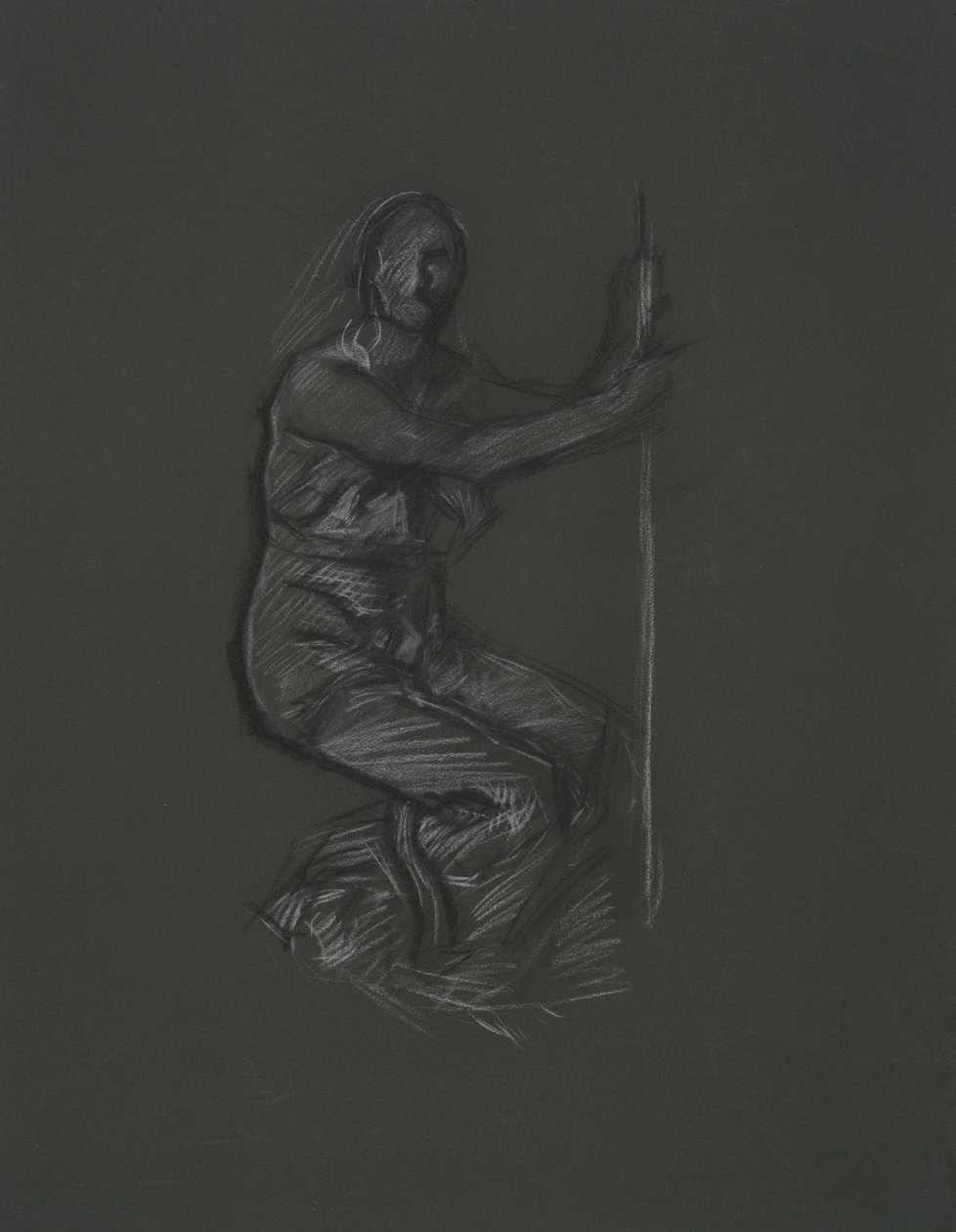 Studio di figura non identificata per il progetto murale al Campidoglio dello stato della Pennsylvania, Harrisburg, 1902-1911 da Edwin Austin Abbey