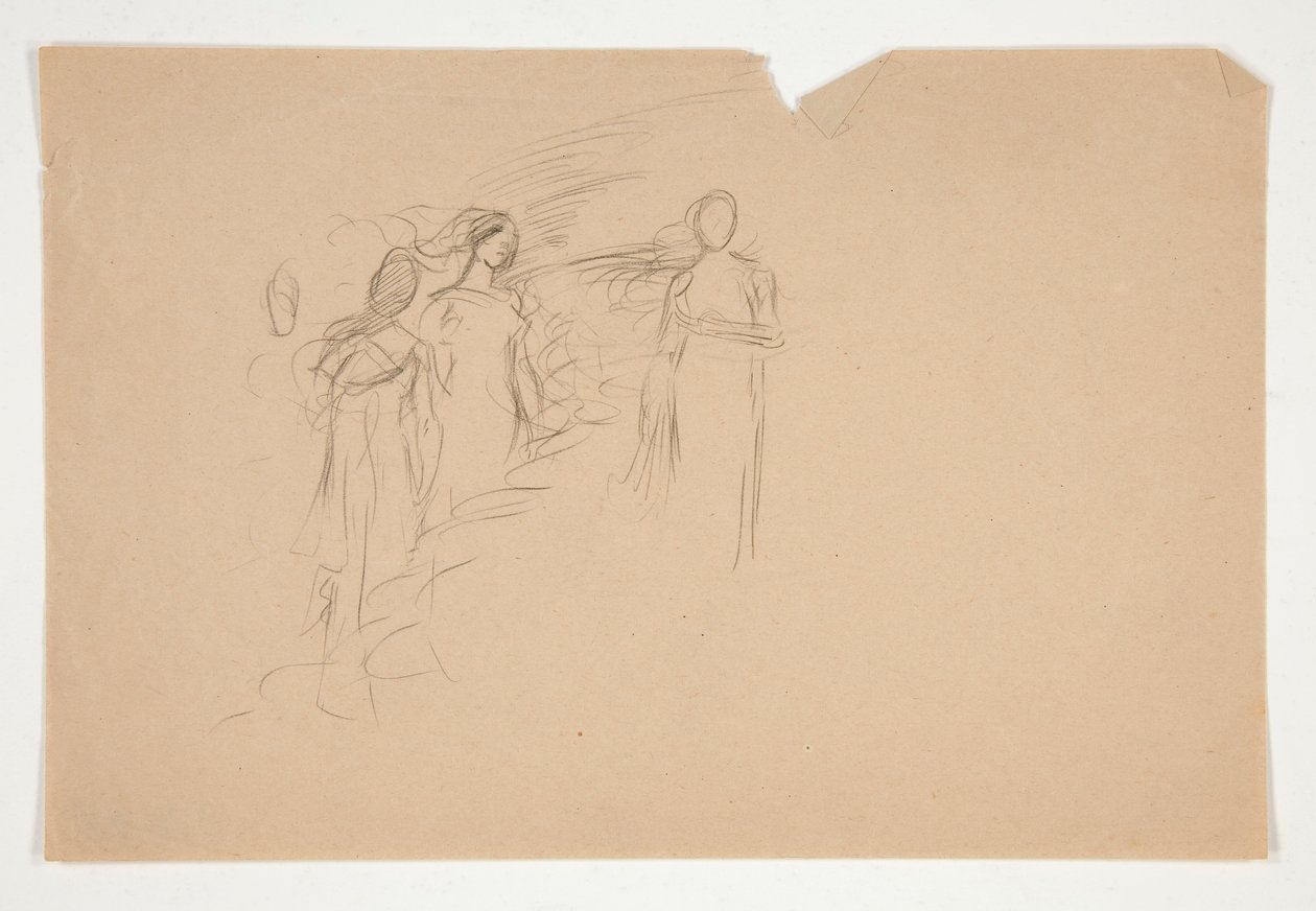 Illustrazione non identificata - Studio di tre figure femminili da Edwin Austin Abbey