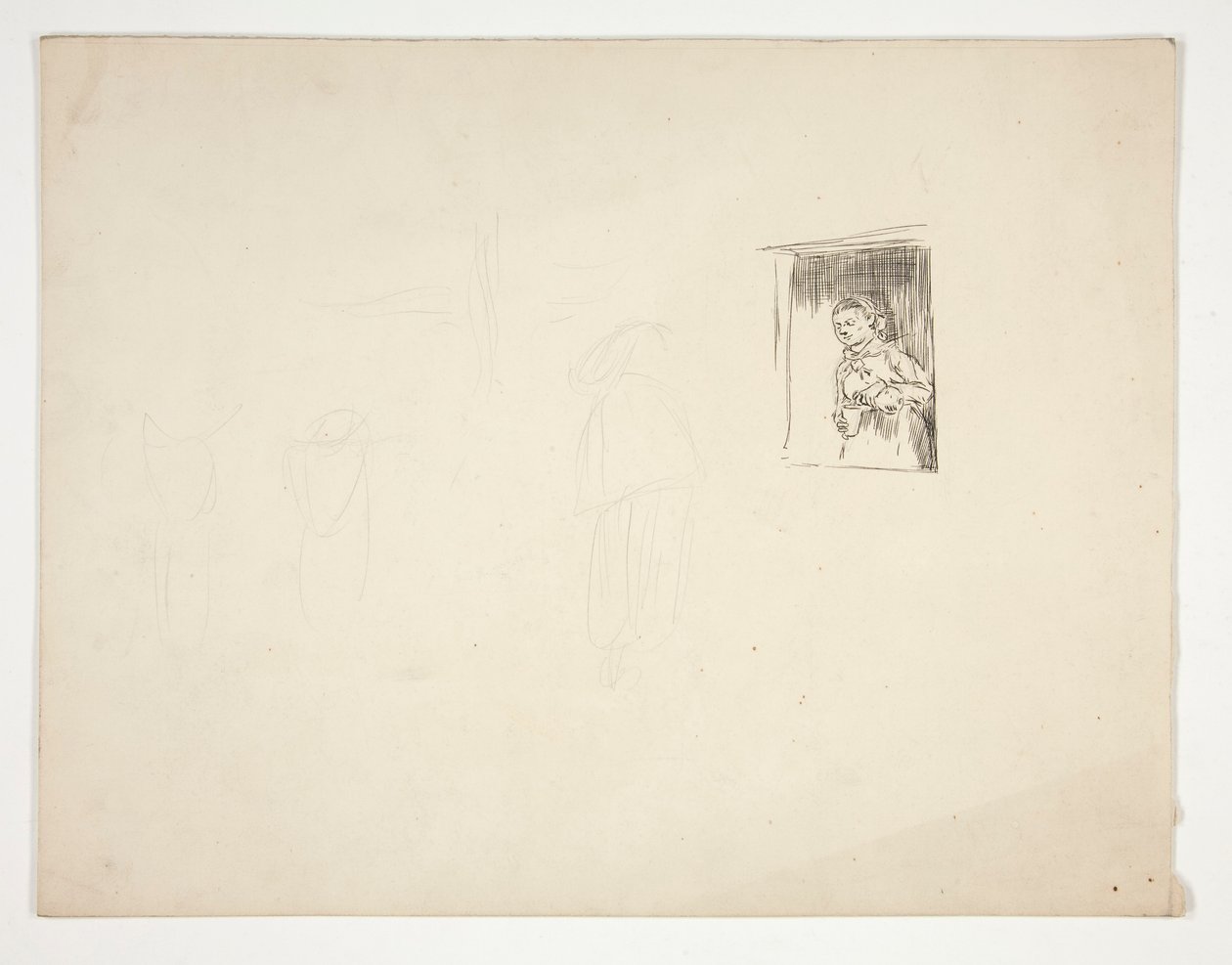 Donna alla finestra - illustrazione non identificata da Edwin Austin Abbey