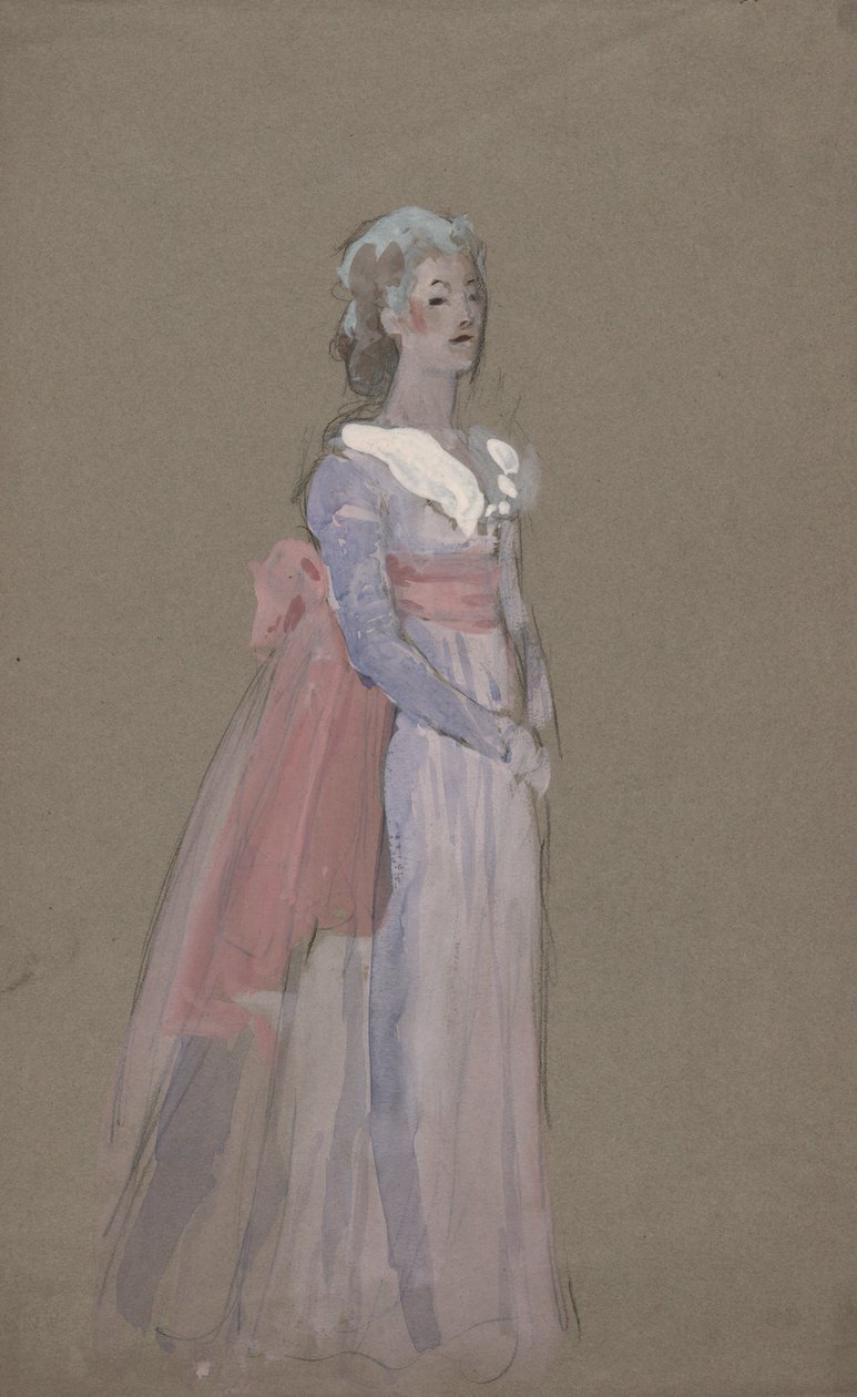 Donna in abito impero - studio di costume per La Tosca da Edwin Austin Abbey