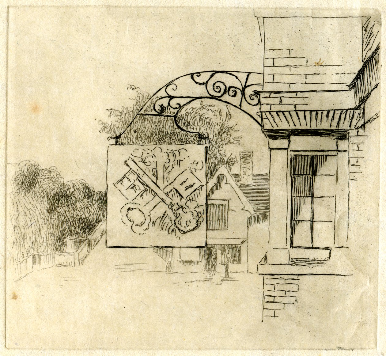 Insegna delle Chiavi Incrociate, St Neots, Cambridgeshire, 1881 da Edwin Edwards