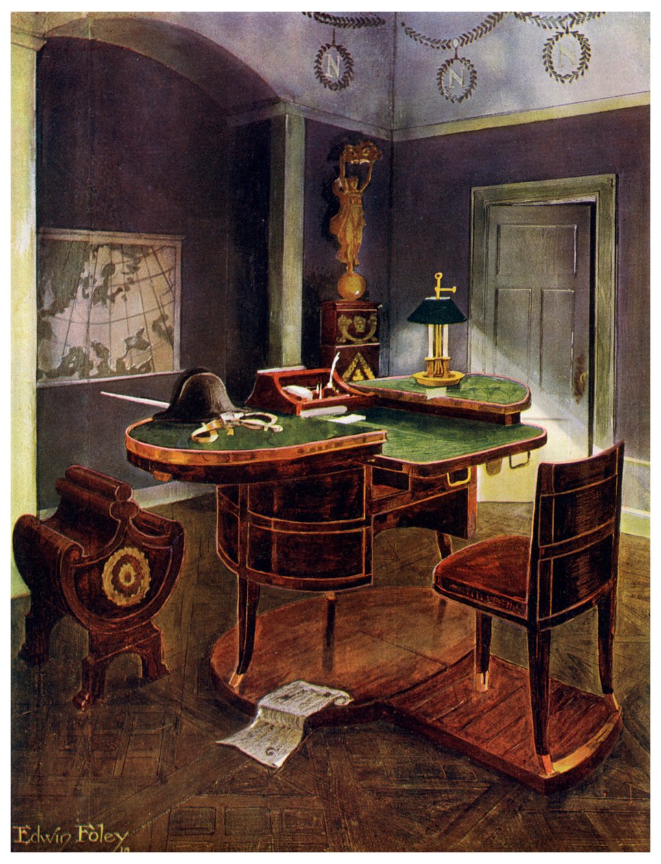 Scrivania da campagna di Napoleone I, Château de la Malmaison, Francia, 1911-1912 da Edwin Foley