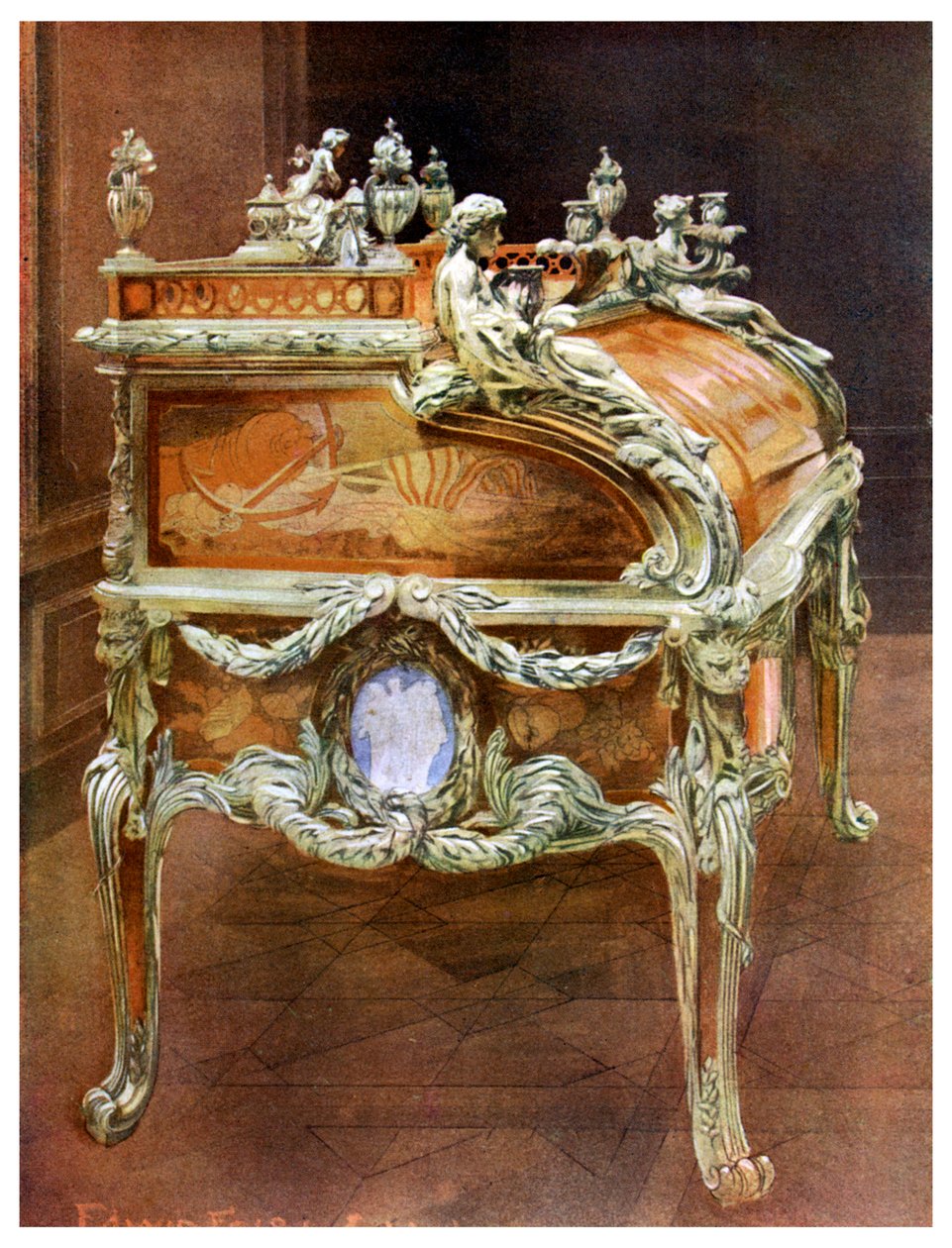 Scrivania di Luigi XV, il Louvre, Parigi, 1911-1912 da Edwin Foley