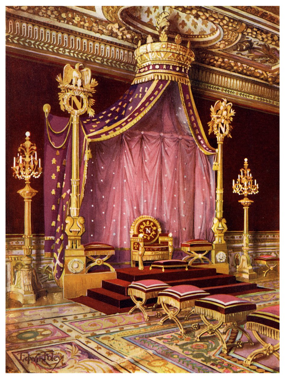 Sala del trono nel Palazzo di Fontainebleau, Francia, 1911-1912 da Edwin Foley