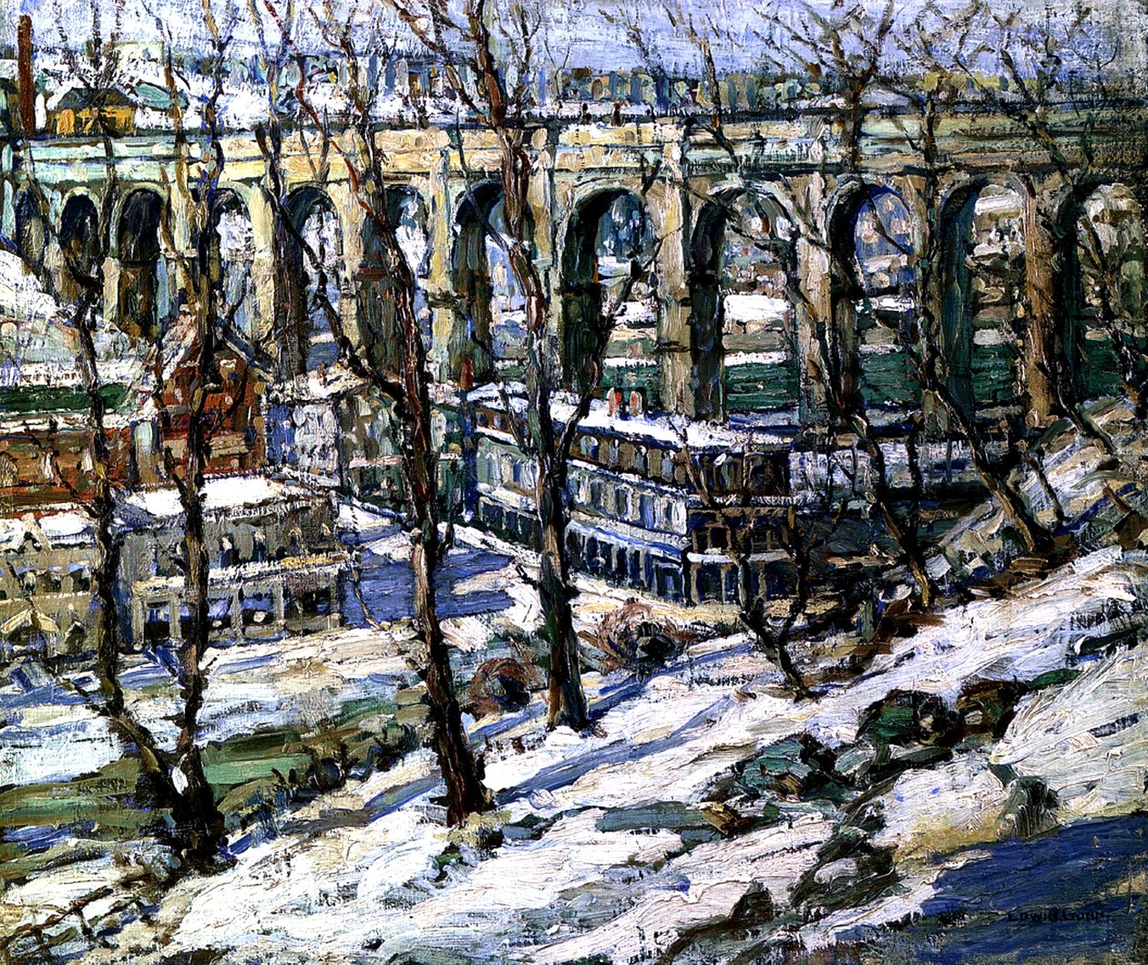 Ponte Alto sul fiume Harlem, USA, c.1907 da Edwin H. Gunn